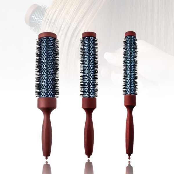 Long Handle Women Hair Curling Brush Heat Resistance Aluminum Tube Comb