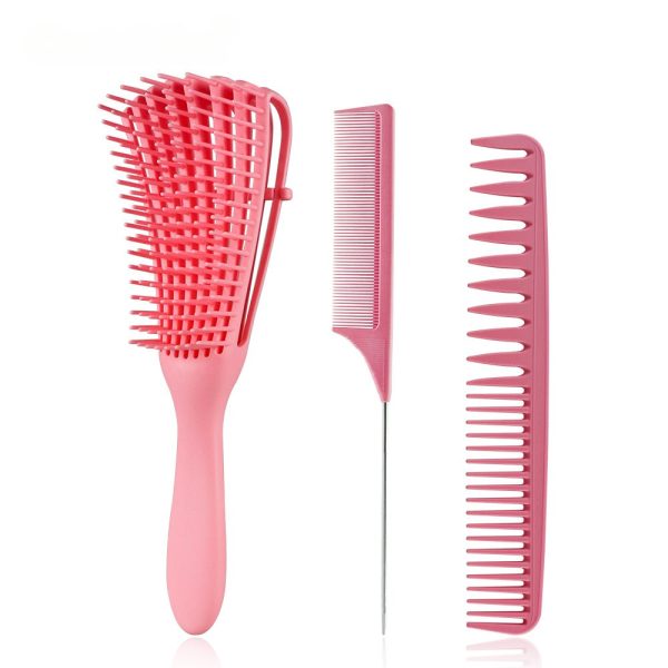 3pcs/set Pink Detangle Brush Set 02 – Detangling Hair Brush for Salon Styling - SKU PG1031