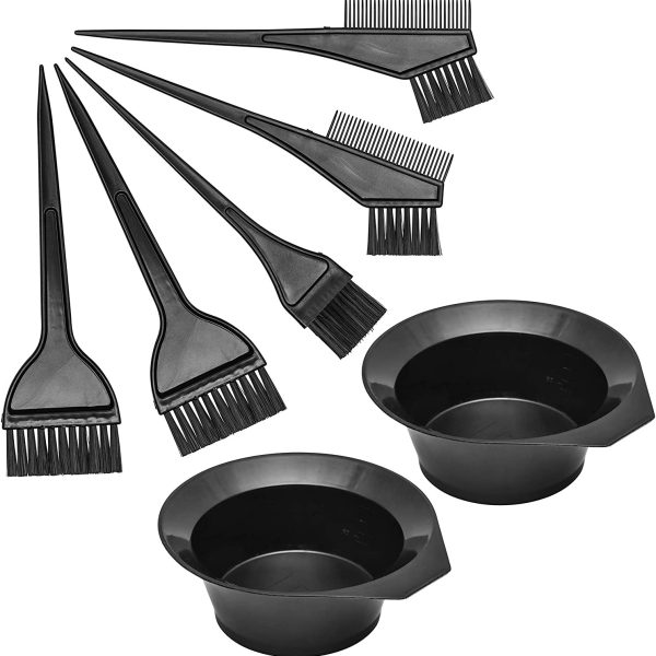 7pcs Hair Dye Color Brush and Bowl Set – Hair Coloring Tools Kit for Salon Dyeing