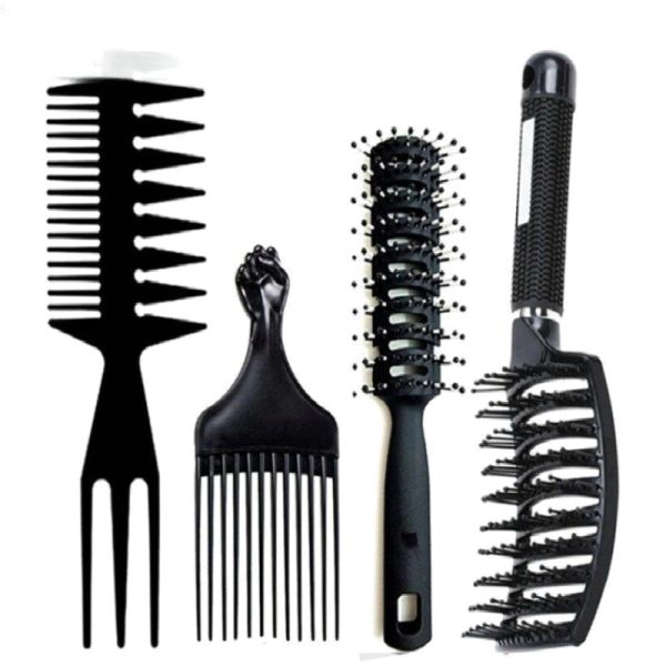 4pcs/set Professional Hair Brush Set for Men or Women – Professional Barber Haircutting Comb - SKU PG1382
