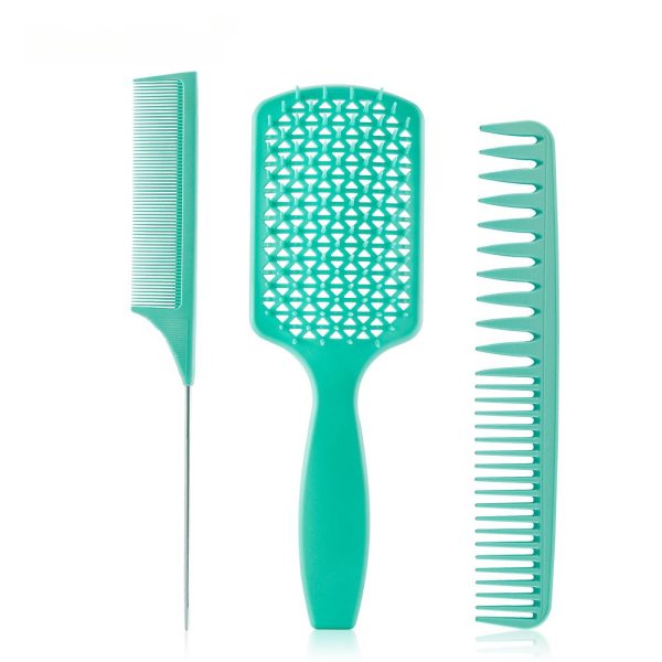 3pcs/set Green Detangle Brush Set 01 – Detangling Hair Brush for Salon Styling - SKU PG1026