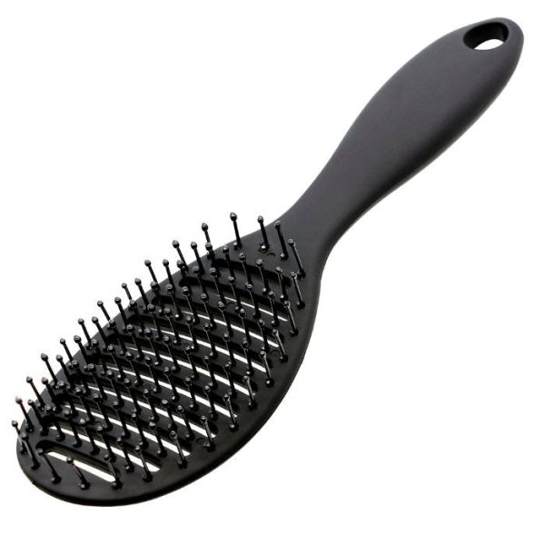 Black Oval Hair Brush for Professional Barber Use - SKU PG1204