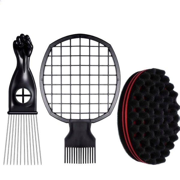 3 Pieces Hair Combs Set, Afro Twist Comb 2 in 1 Afro Twist Curl Comb – Professional Barber Haircutting Comb - SKU PG1101