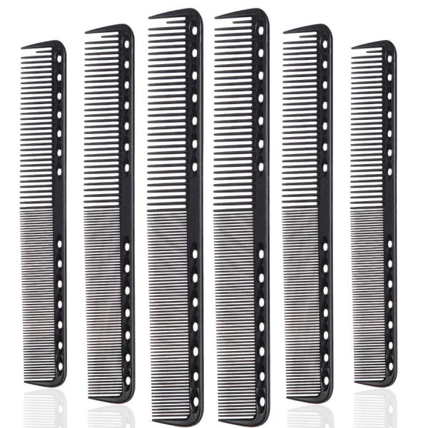 6 Pieces Carbon Fine Cutting Comb Set – Professional Hair Cutting Comb Set - SKU PG1013