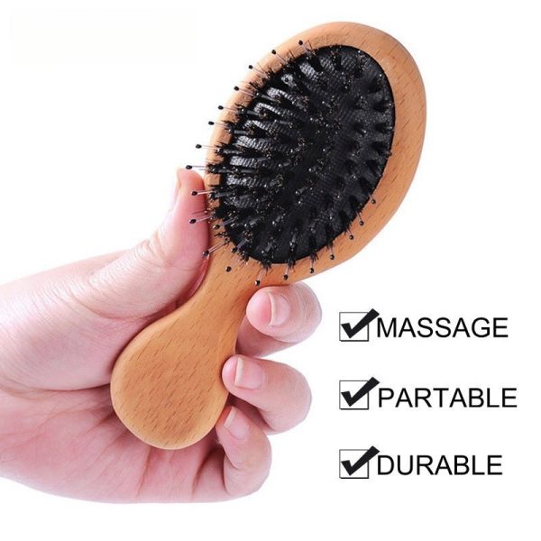 Mini Boar Bristle Detangle Brush – Detangling Hair Brush for Salon Styling - SKU PG1062