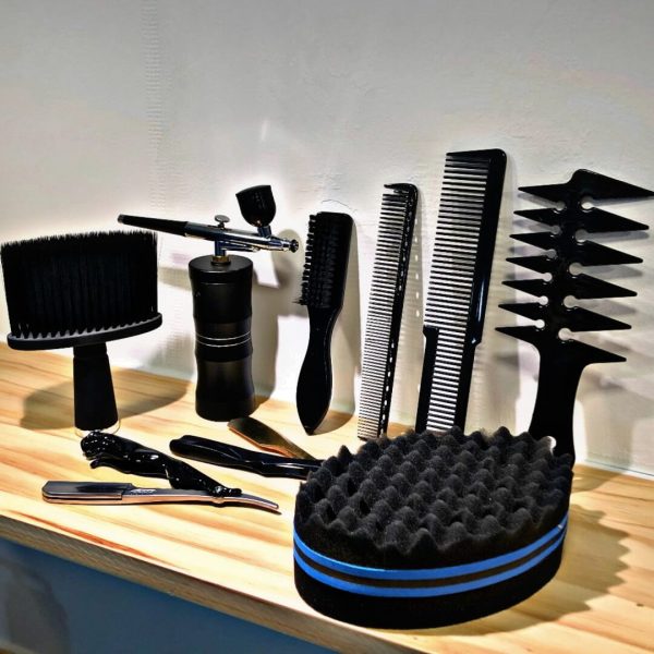 Barber Black Supply Set of 8 – Professional Barber Accessories - SKU PG1156