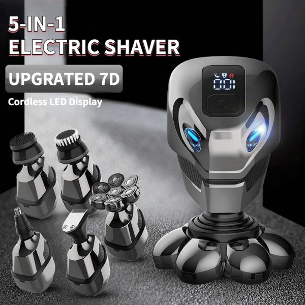 Nouveau rasoir &eacute;lectrique 7D 5 en 1 &ndash; Accessoires professionnels pour barbiers