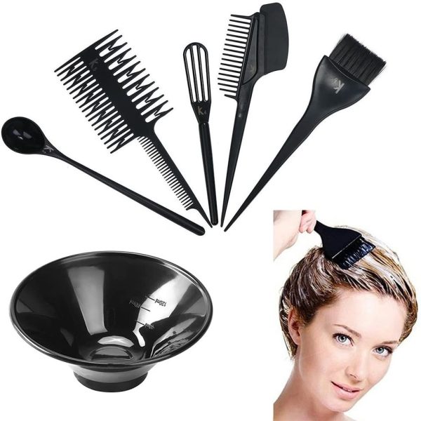 6pcs Professional Hair Dye Color Tool Kit – Hair Coloring Tools Kit for Salon Dyeing