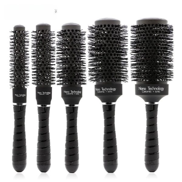Black Ceramic Round Brush for Professional Hair Salon Use - SKU PG1045