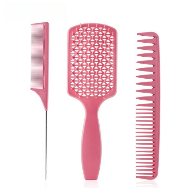 3pcs/set Pink Detangle Brush Set 01 – Detangling Hair Brush for Salon Styling - SKU PG1032