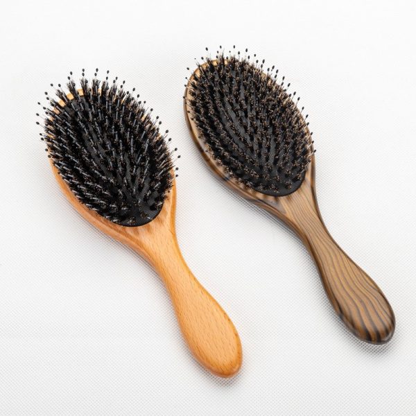 Zelkova Boar Bristle Hair Brush 2 Colors – Detangling Hair Brush for Salon Styling
