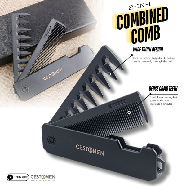 3-IN-1 Folding Comb Mater – Professional Barber Haircutting Comb - SKU PG1100