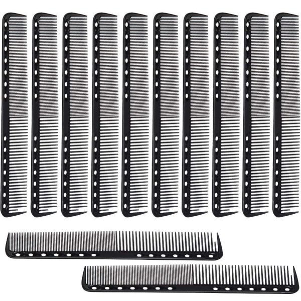 12 Pieces Carbon Fine Cutting Comb Set – Professional Hair Cutting Comb Set - SKU PG1003