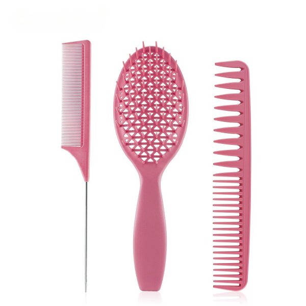 3pcs/set Pink Detangle Brush Set 03 – Detangling Hair Brush for Salon Styling - SKU PG1044