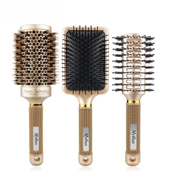 3pcs/Set Gold Detangle Brush Set 01 – Detangling Hair Brush for Salon Styling - SKU PG1008