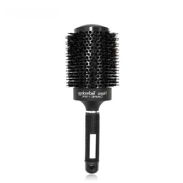 Black Aluminum Ceramic Round Brush for Professional Hair Salon Use - SKU PG1039