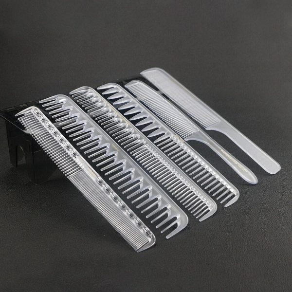 Anti Slip Handle Transparent Comb Set – Professional Hair Cutting Comb Set - SKU PG1037