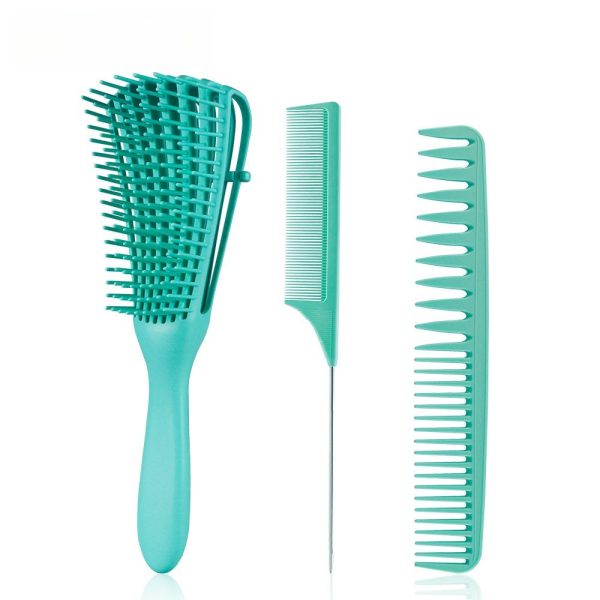 3pcs/set Green Detangle Brush Set 02 – Detangling Hair Brush for Salon Styling - SKU PG1027