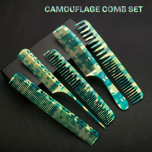 Camouflage Highlighting Comb Set - Professional Barber Haircutting Comb